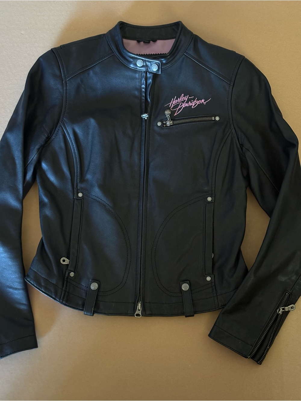 Harley-Davidson Pink Label black leather jacket Size XS Woman’s